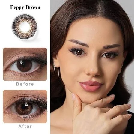 BADSHI96 BROWN EYE CONTECT LENS WITH FREE CASE PACK OF 01