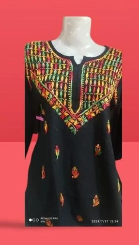 Womens Embroidered Full Sleeves Rayon Top.