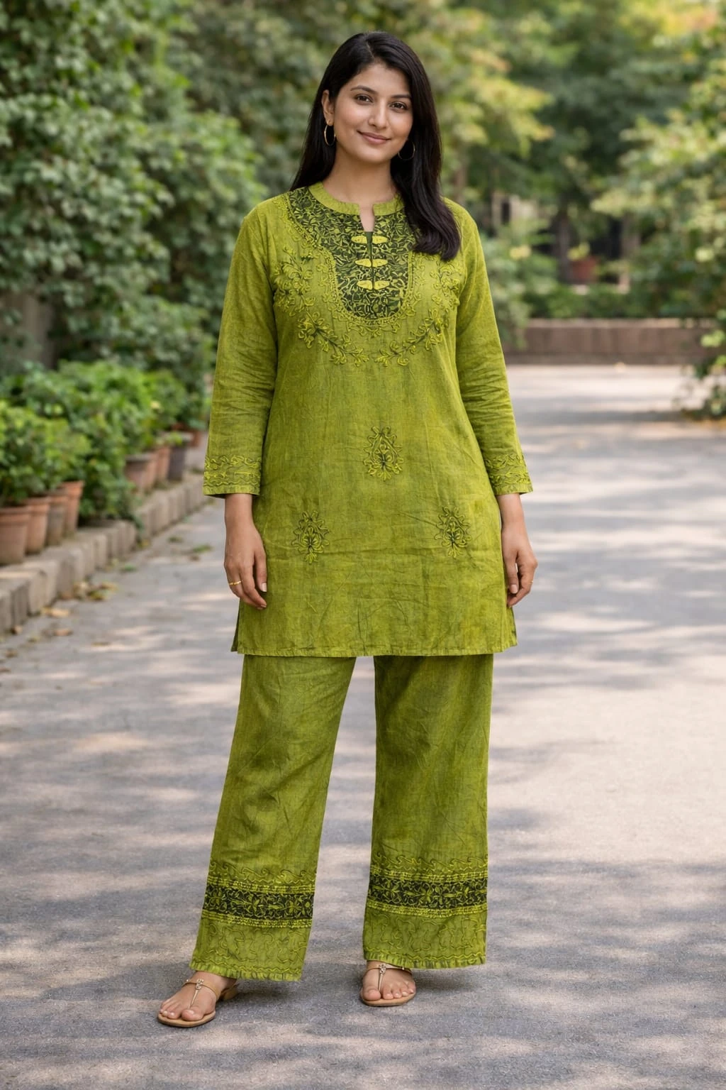 mirchi button cord set for women