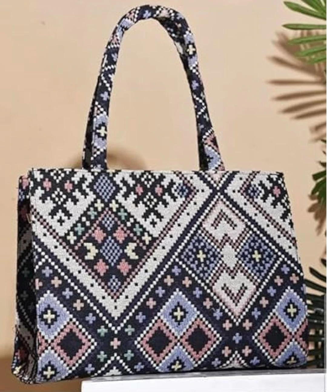 Designer Ethnic Printed Tote Bag for Women | Large Capacity Shoulder Handbag | Stylish College Office Daily Use Bag