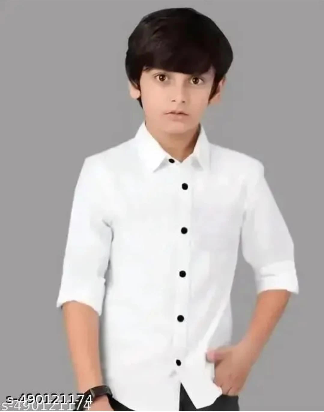 Men’s  BLACK Formal Shirt with Black Buttons | Classic Collared Full Sleeve Casual & Office Wear Shirt