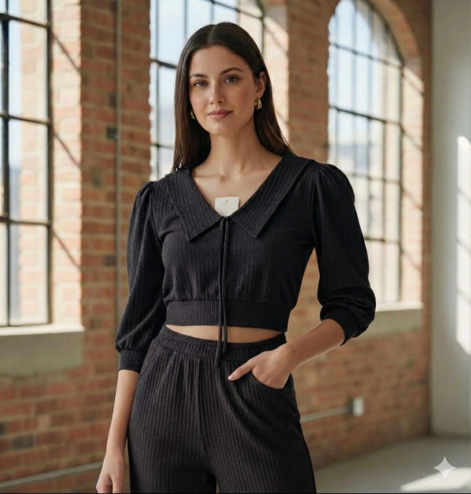 Mauve Ribbed co-ord set (Black)