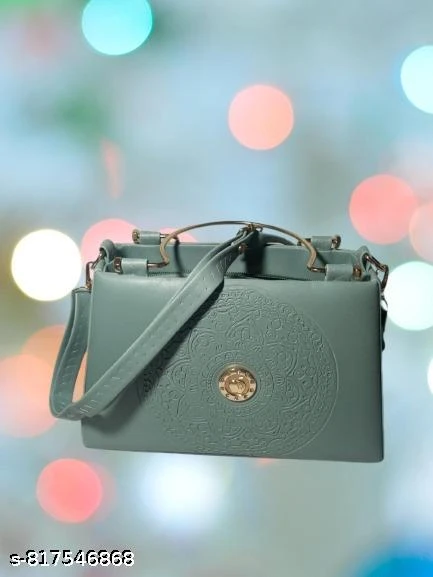 Stylish Women Handbag with Metal Handle & Detachable Sling Strap Designer cross body Bag for Women & Girls Fashion Tote Handbag for Office Party & Daily Use(alka anguri