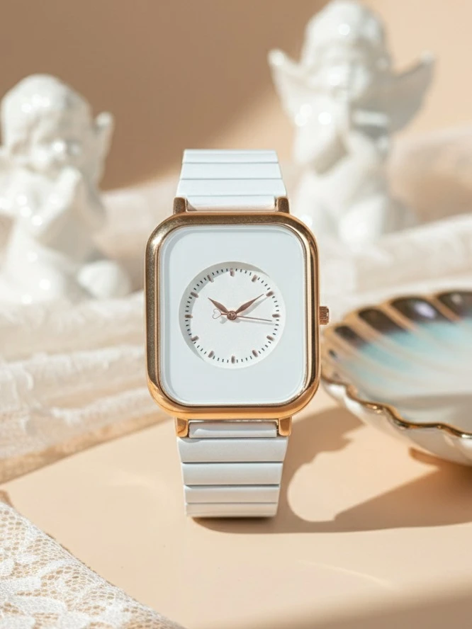 Women’s White Square Dial Analog Watch | Rose Gold Case | Stainless Steel Strap | Stylish Minimal Quartz Wrist Watch for Girls & Ladies DRW 043 WHITE