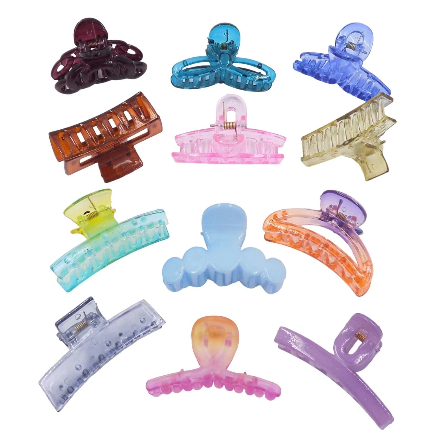 BELLO TOKO Latest Trendy Stylish Aesthetic Korean Fancy Flower Unbreakable Quality Medium Hair Clips Clutchers Combo for Women Girls Daily Use - 12 Pcs