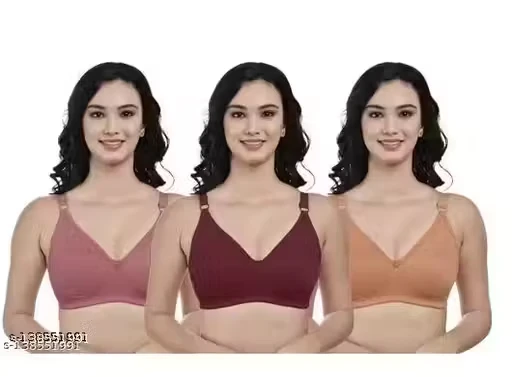 Byoubra® Jack-Line Non Paded Women Bra Comfort Fabric Everday Wear Bra Combo Pack of 3
