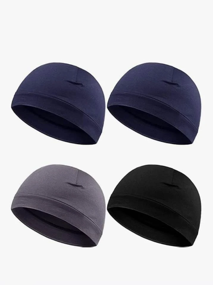 Multi Pieces Skull Caps Helmet Liner Sweat Wicking Cap Running Hats Cycling Skull Caps for Men Women Lightweight Beanie Sleep Hats Breathable Helmet Liner