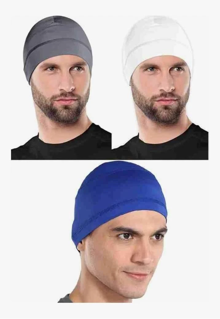 Multi Pieces Skull Caps Helmet Liner Sweat Wicking Cap Running Hats Cycling Skull Caps for Men Women Lightweight Beanie Sleep Hats Breathable Helmet Liner