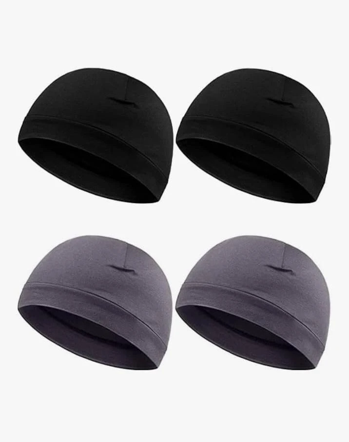 Multi Pieces Skull Caps Helmet Liner Sweat Wicking Cap Running Hats Cycling Skull Caps for Men Women Lightweight Beanie Sleep Hats Breathable Helmet Liner