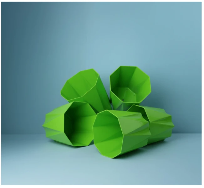 SKARVA 10 Inch Star Flower Pot for Home, Indoor & Outdoor Gamla Plant Container Plant Container Green Set of 5