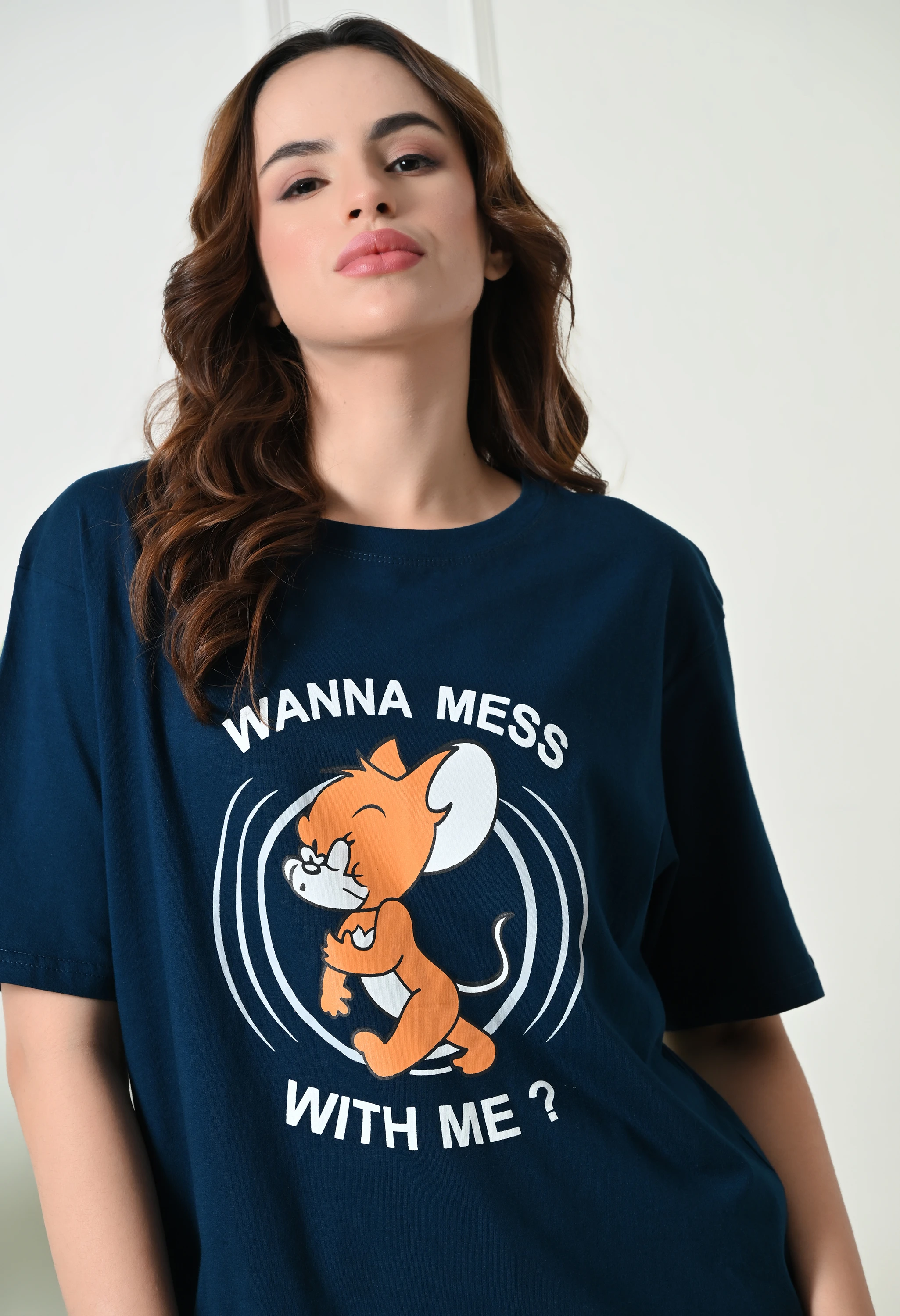 Women’s Jerry Cartoon T-Shirt| Jerry Mouse Graphic Tee for Women| Oversized T-Shirt for Women| Cute Jerry Cartoon Graphic T-Shirt