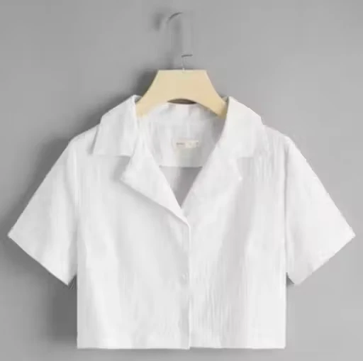 WHITE DELTA CROP TOP