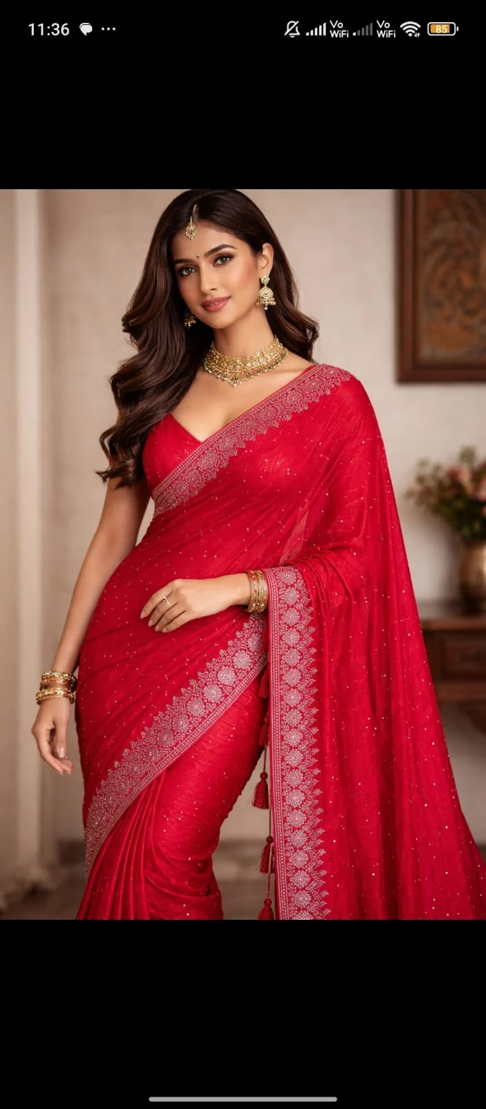 WOMEN ELEGENT RED SAREE