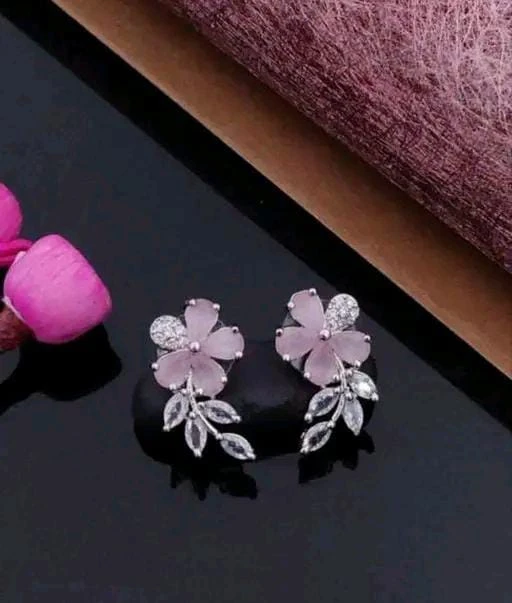 Colourful flower  diamond earrings