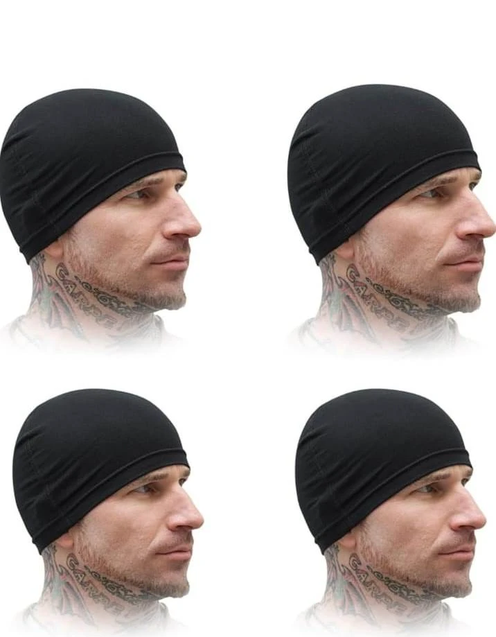 Multi Pieces Skull Caps Helmet Liner Sweat Wicking Cap Running Hats Cycling Skull Caps for Men Women Lightweight Beanie Sleep Hats Breathable Helmet Liner