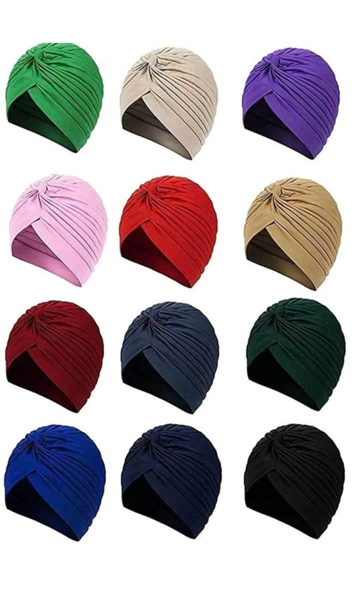 S and P Clothing Men's & Women's Pleated Head Wrap Knit Bonnet Turban/Pleated Stretchable Polyester Women?s Turban Head Cover/Sun Cap Pagri