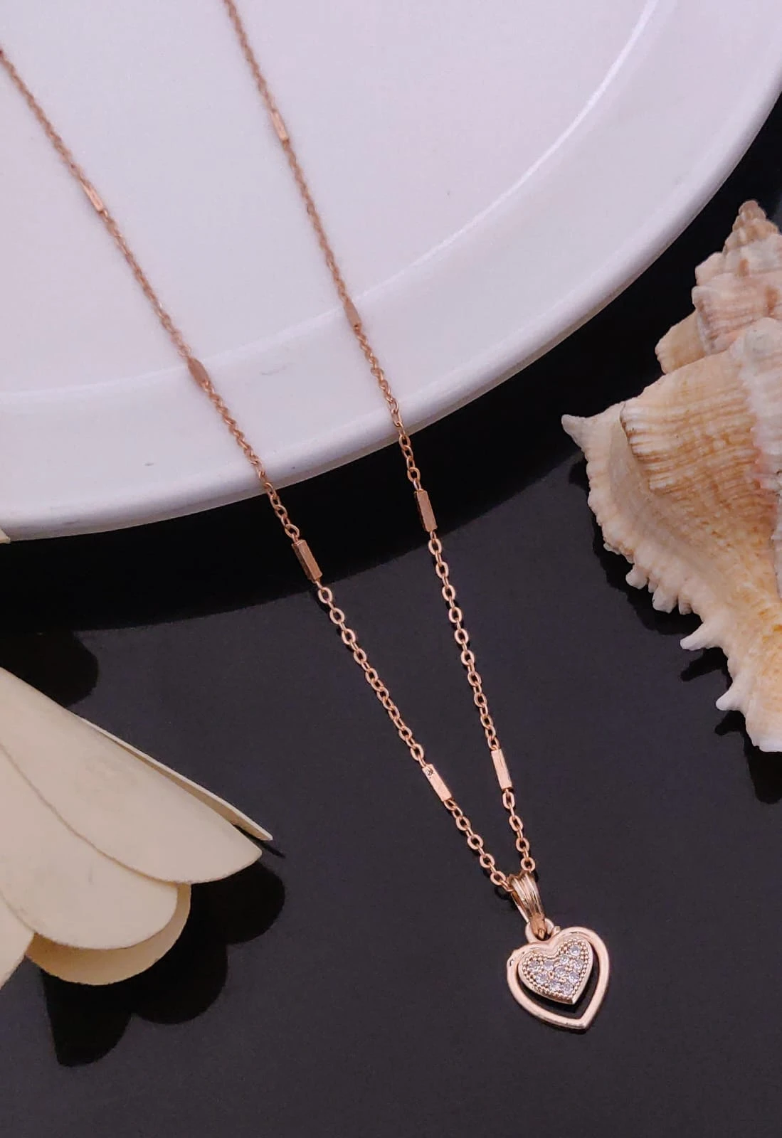 Delicate Rose Gold Plated Pendant Necklace Collection