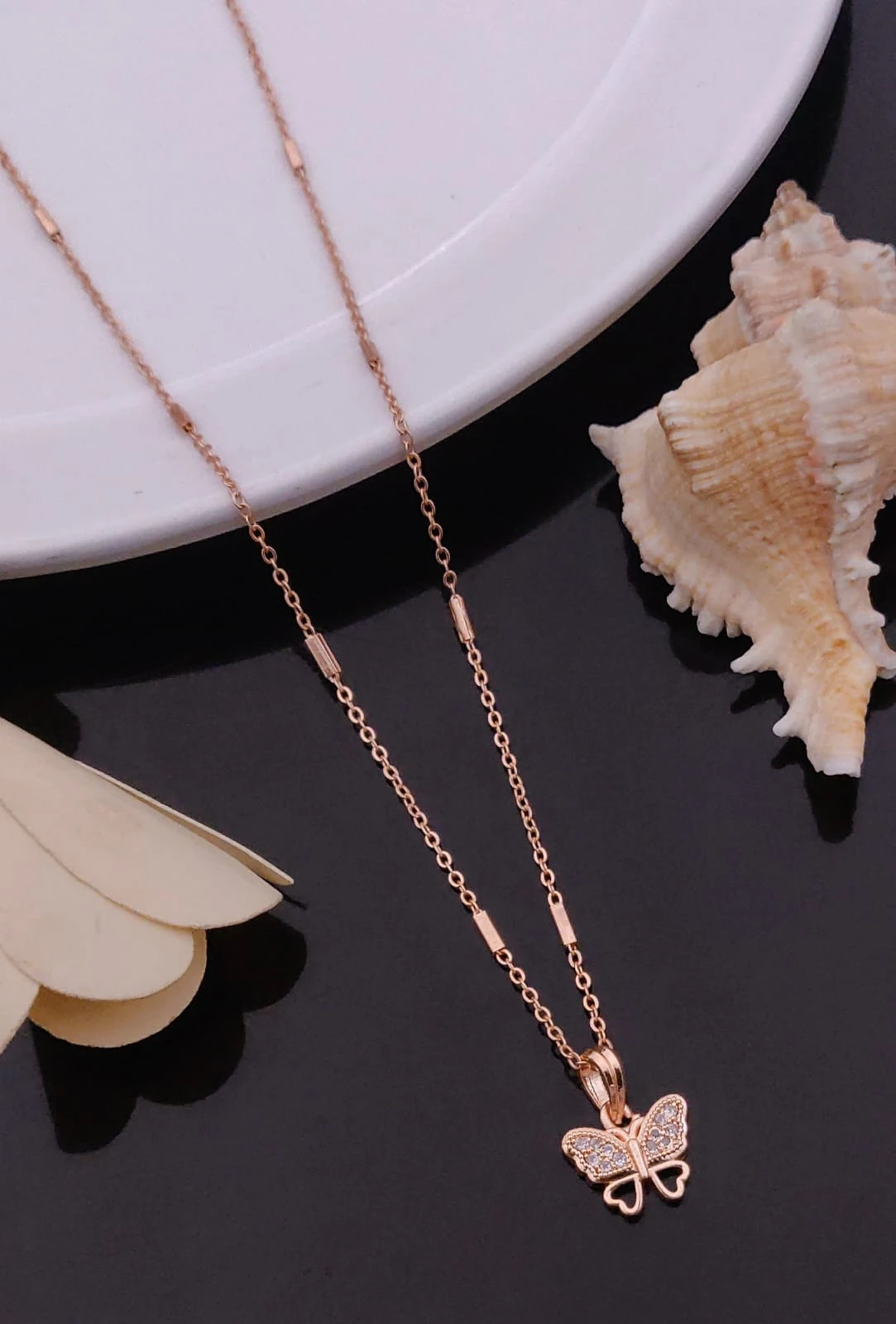Delicate Rose Gold Plated Pendant Necklace Collection