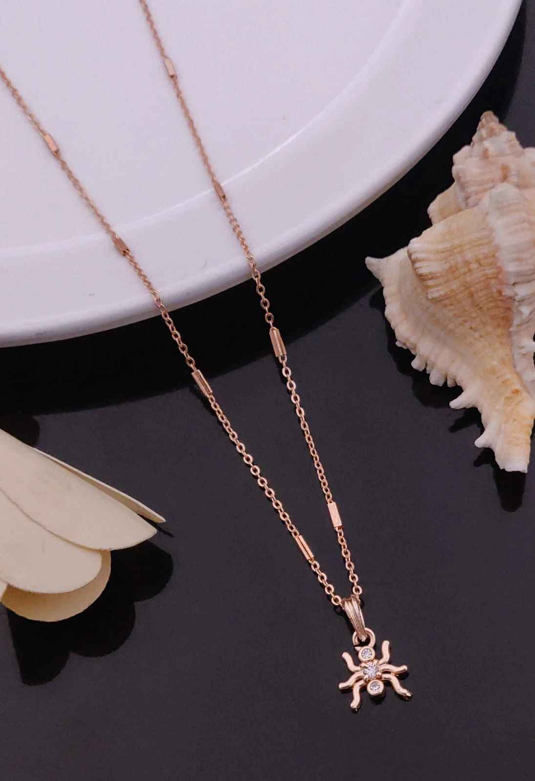 Delicate Rose Gold Plated Pendant Necklace Collection