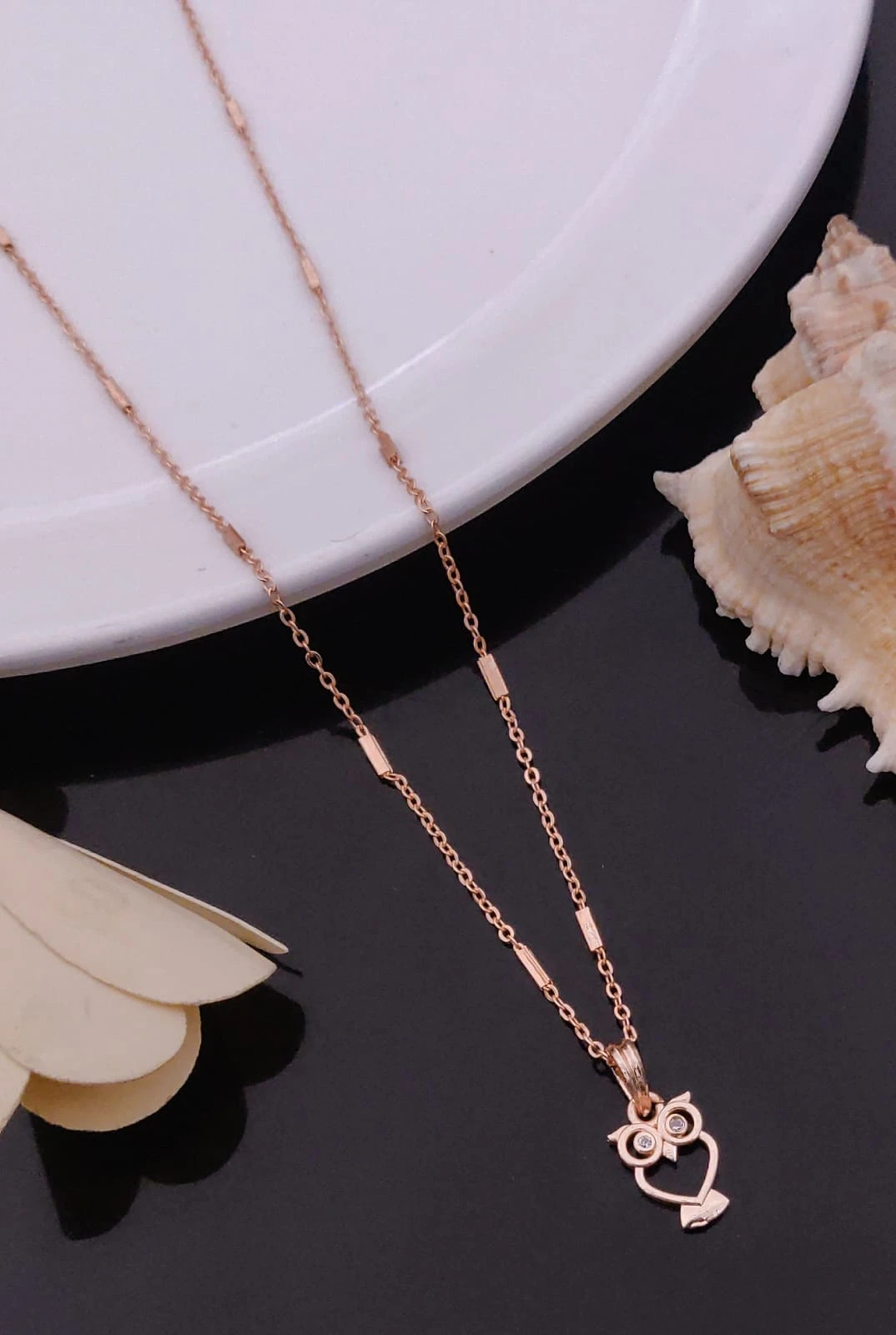 Delicate Rose Gold Plated Pendant Necklace Collection