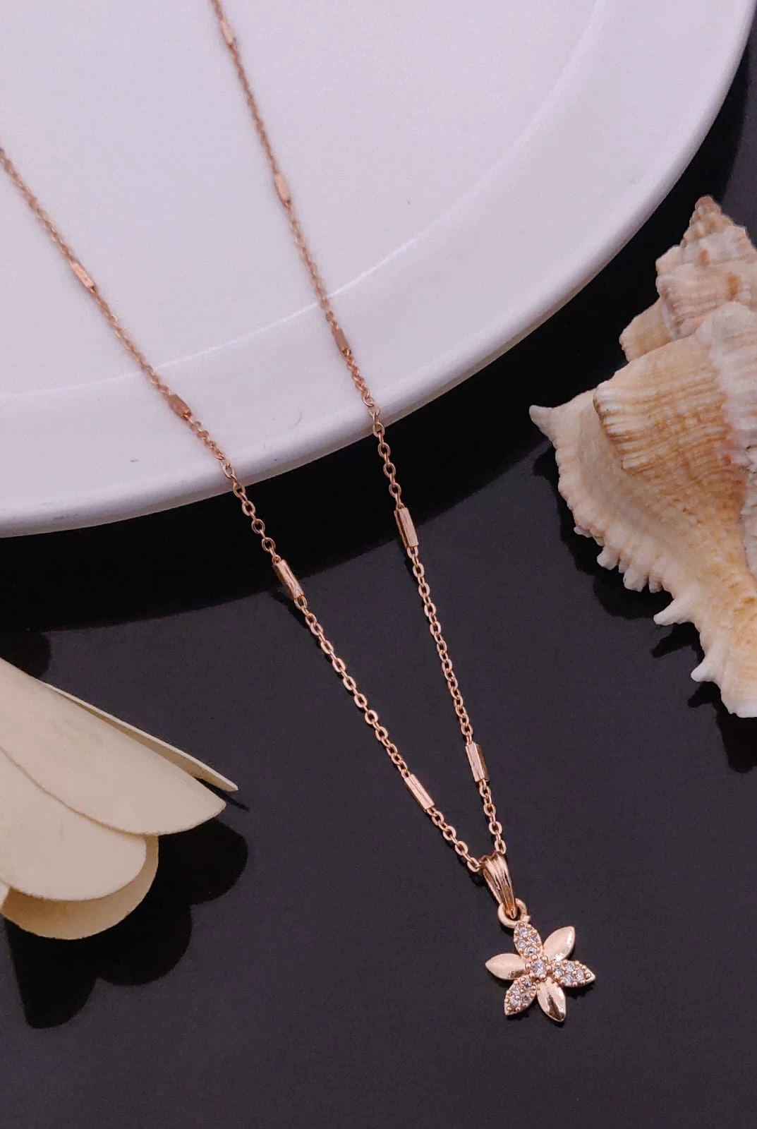 Delicate Rose Gold Plated Pendant Necklace Collection