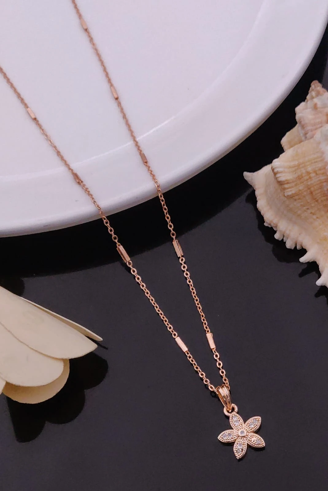 Delicate Rose Gold Plated Pendant Necklace Collection