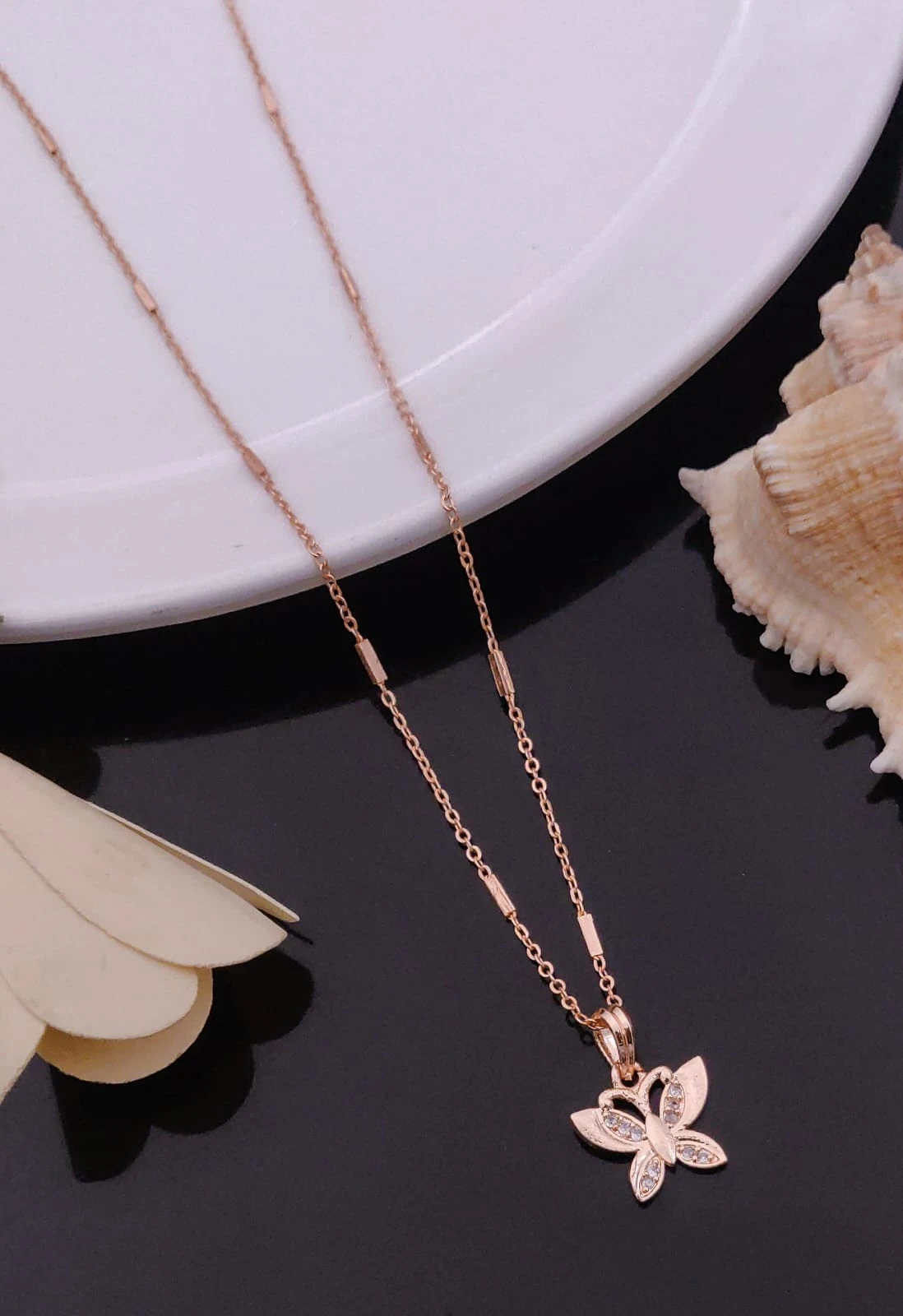 Delicate Rose Gold Plated Pendant Necklace Collection