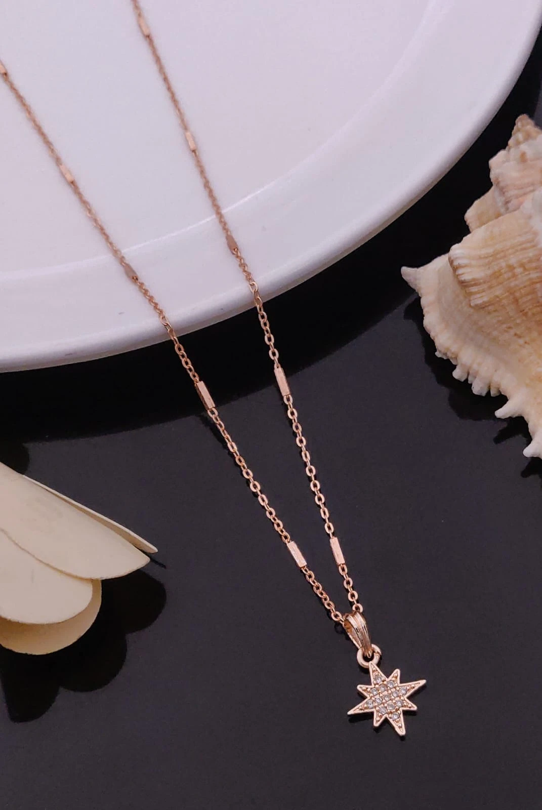 Delicate Rose Gold Plated Pendant Necklace Collection