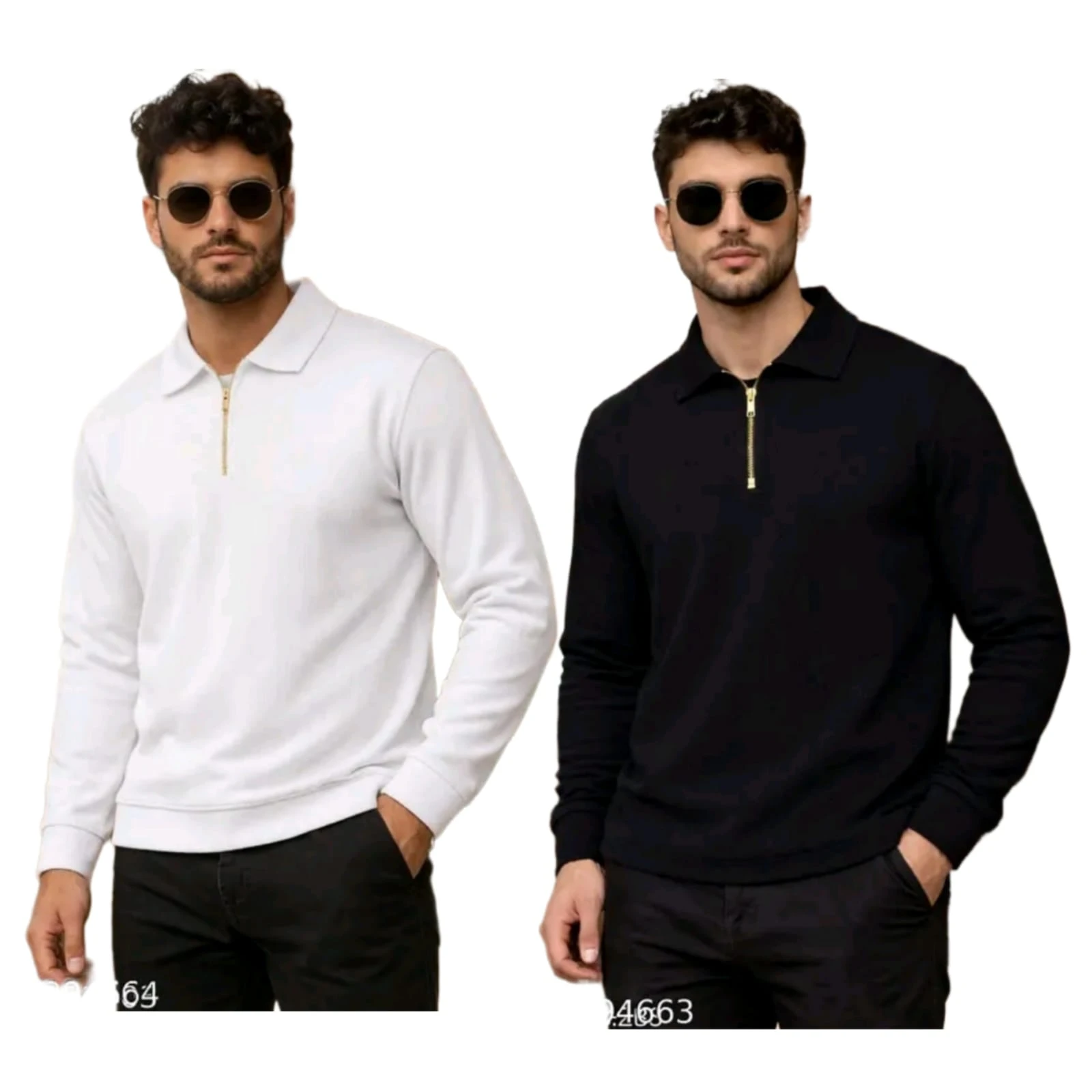 Men's Solid Ribbed High Neck Black T-Shirt