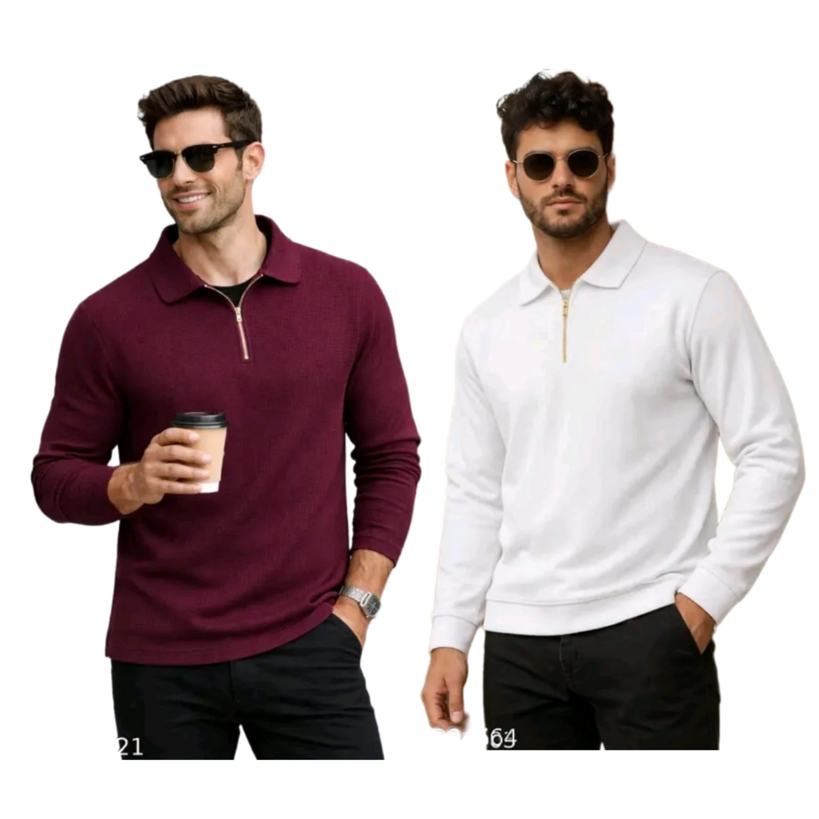 Men's Self Design Polo Neck Black T-Shirt Pack of 2