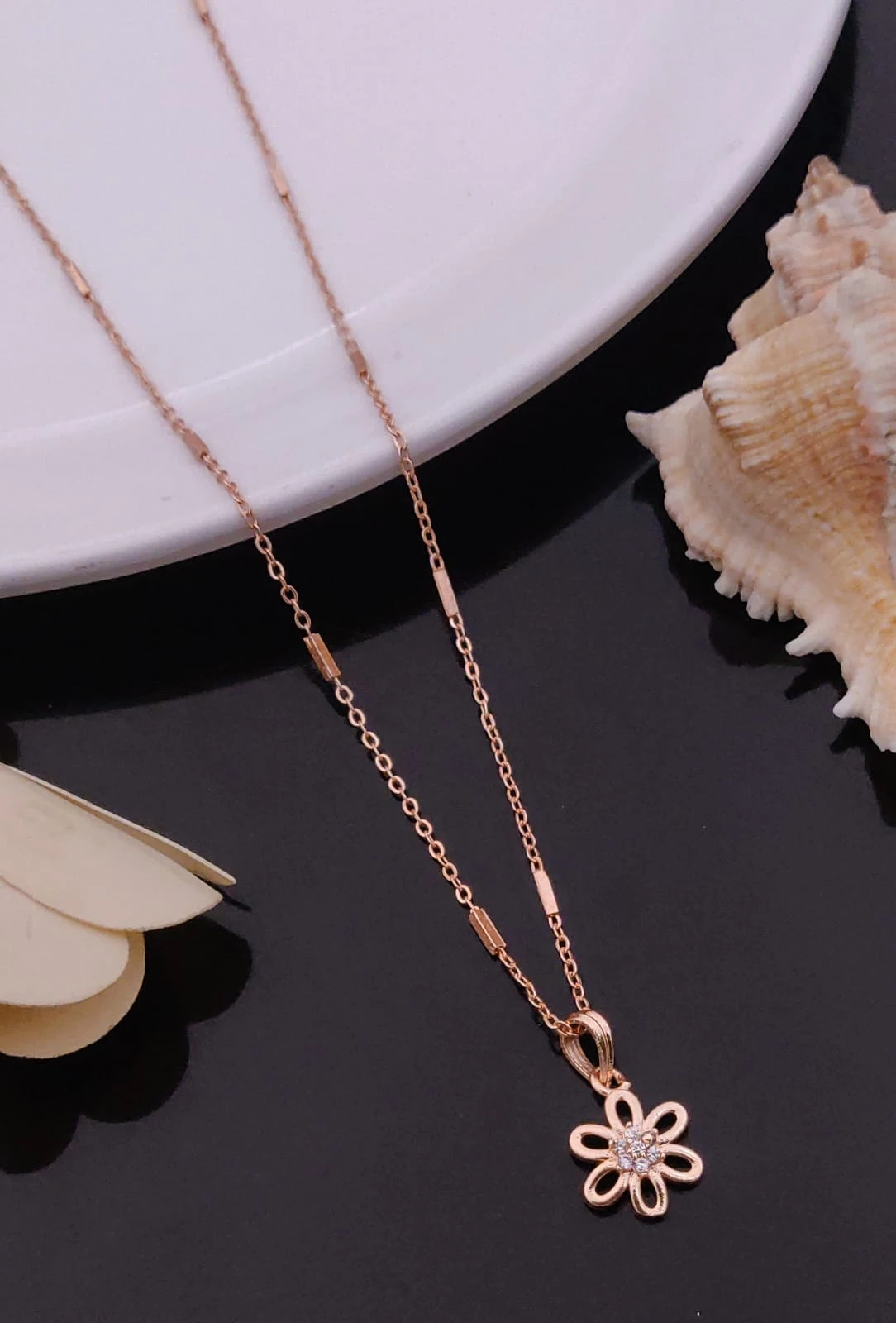 Delicate Rose Gold Plated Pendant Necklace Collection