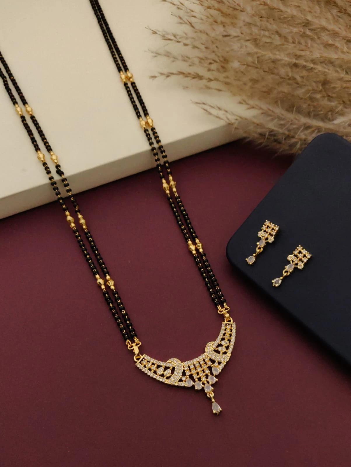 kidiya Allure Fancy Traditional Stylish Stylish Gold Plated Mangalsutra For Women Stylish