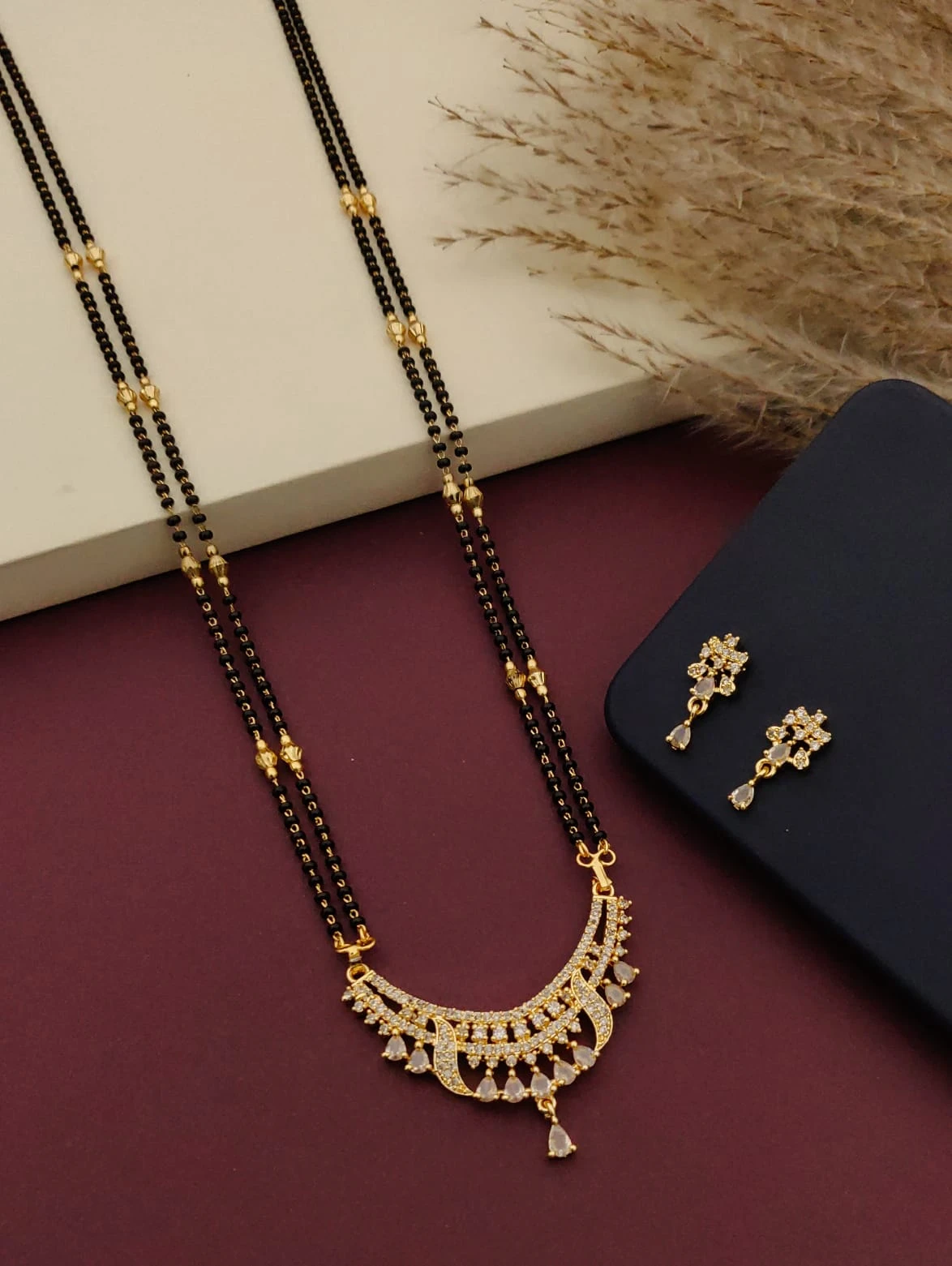 kidiya Allure Fancy Traditional Stylish Stylish Gold Plated Mangalsutra For Women Stylish