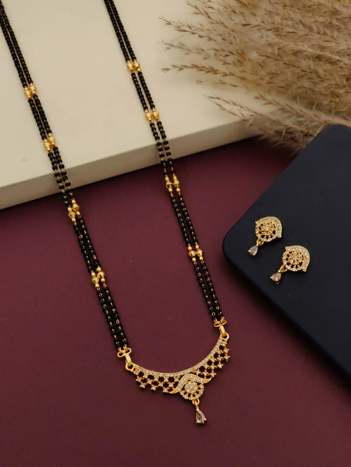 kidiya Allure Fancy Traditional Stylish Stylish Gold Plated Mangalsutra For Women Stylish