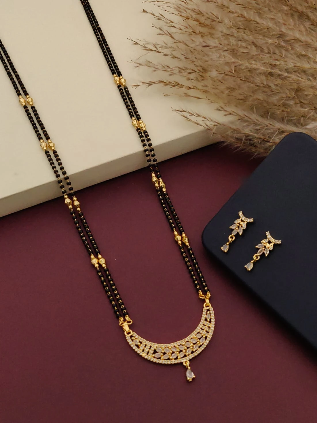 kidiya Allure Fancy Traditional Stylish Stylish Gold Plated Mangalsutra For Women Stylish