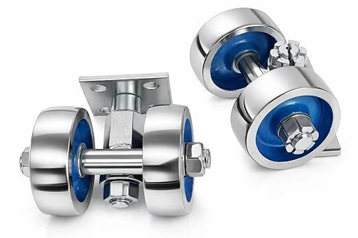 Castersman 2 Inch Heavy Duty Cast Iron Furniture Caster Wheels with Top Plate, Silver, Set of 4