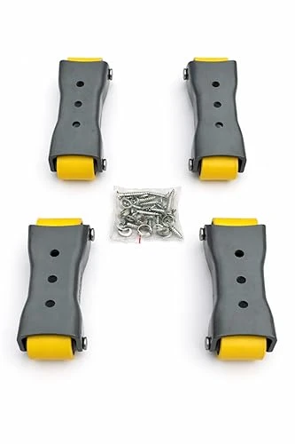 Castersman Heavy Single Wheel Bed Drawer Flat Roller Fixed Caster Wheel with Bearing for drawer sofa,bed,table,furniture Set of 4 Load 500kg (35mm Hammer Wheel)