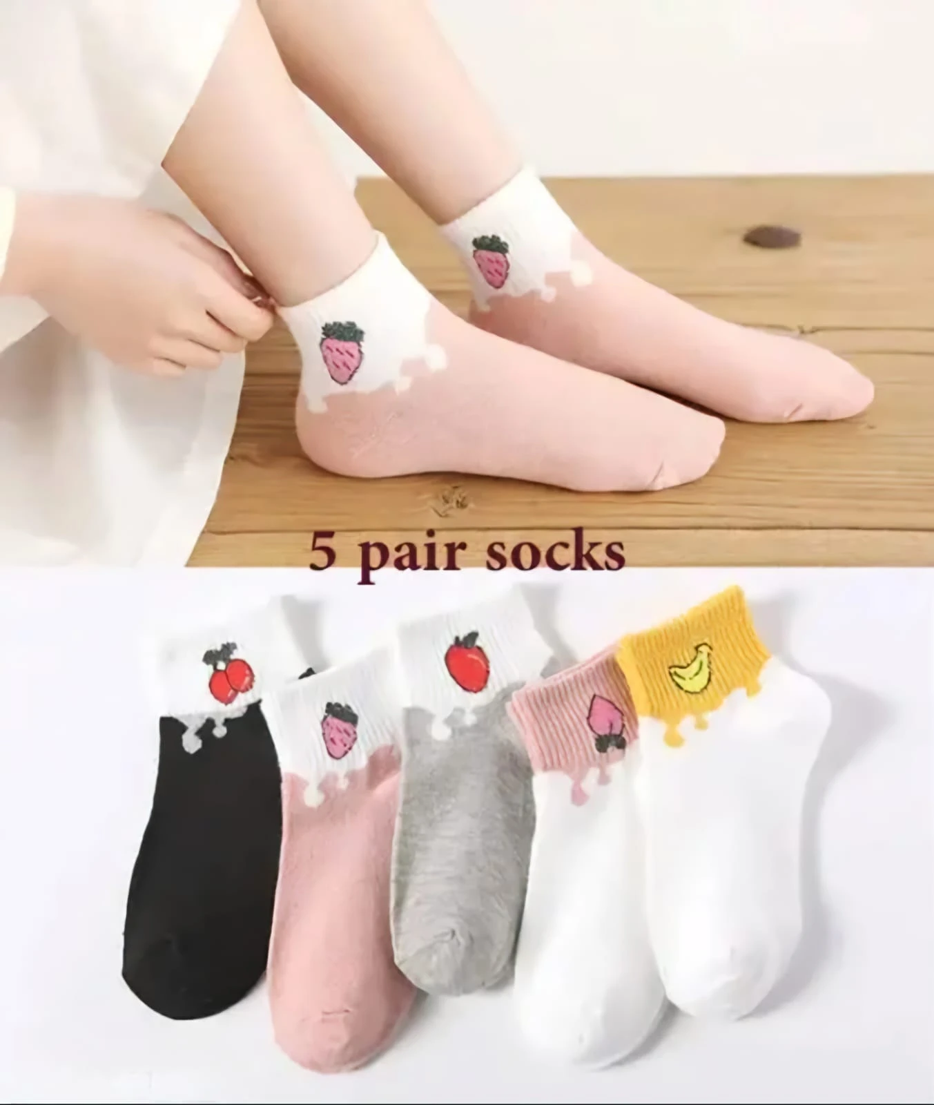 Socks Fashionable Latest Multicolor Women ankle Socks Pack of 5 Pairs