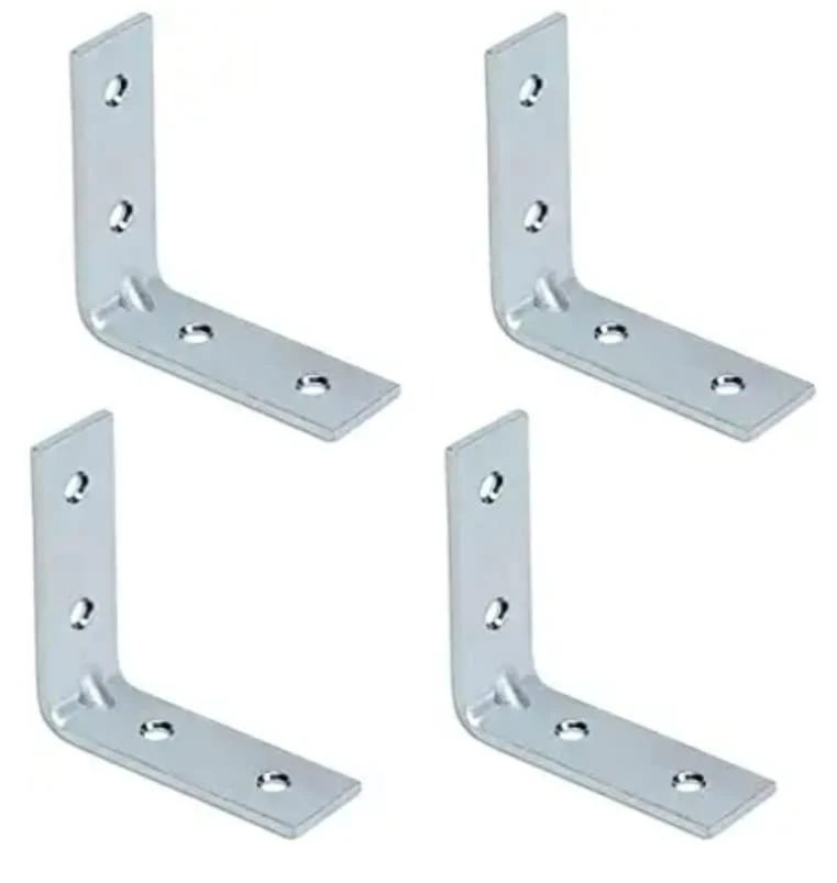 Castersman Angle Bracket for Reinforcing Chairs/Tables - Zinc Plated L Shape Bracket for Solid Shelf Support Joint Right Corner Brace (40 X 40 MM) Pack of 24