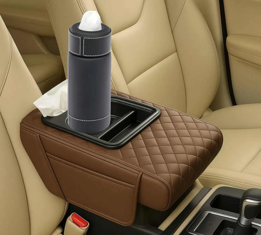 Car Tissue Paper Holder, Cylinder Tissue Box, 2.75'' PU Leather Round Tissues Container Fit for Car Van Bathroom Office Use, Car Cup Holder Car Tissues Box Car Tissue Holder Car Tissue Tube