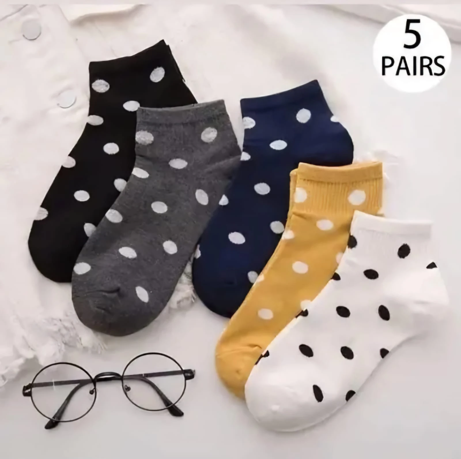 Socks Fashionable Latest Multicolor Women ankle Socks Pack of 5 Pairs