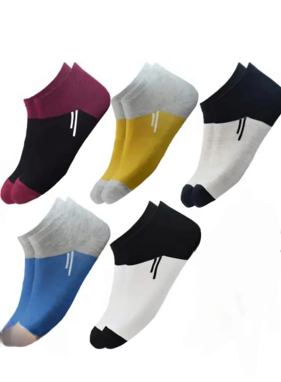 socks Fashionable Multicolour Men Ankle Length Socks Pack of 5