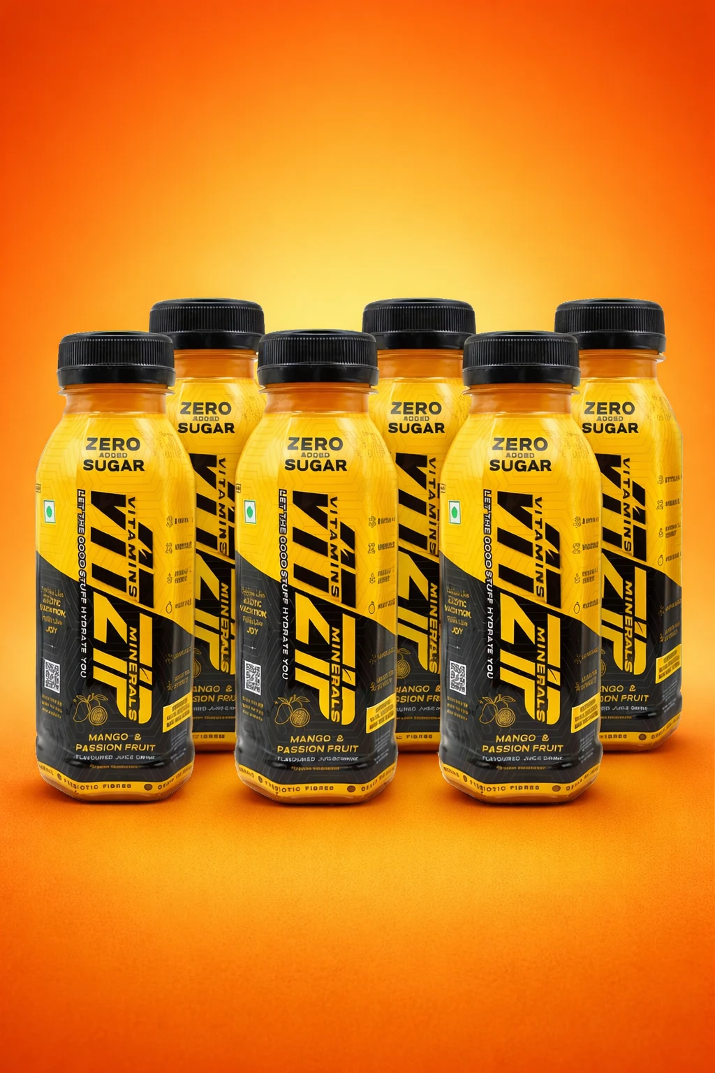 Mango & Passion Fruit Fruit Flavoured Juice, Drink | Zero Added Sugar | Enriched with Vitamins & Minerals | Pack of 6 Bottles