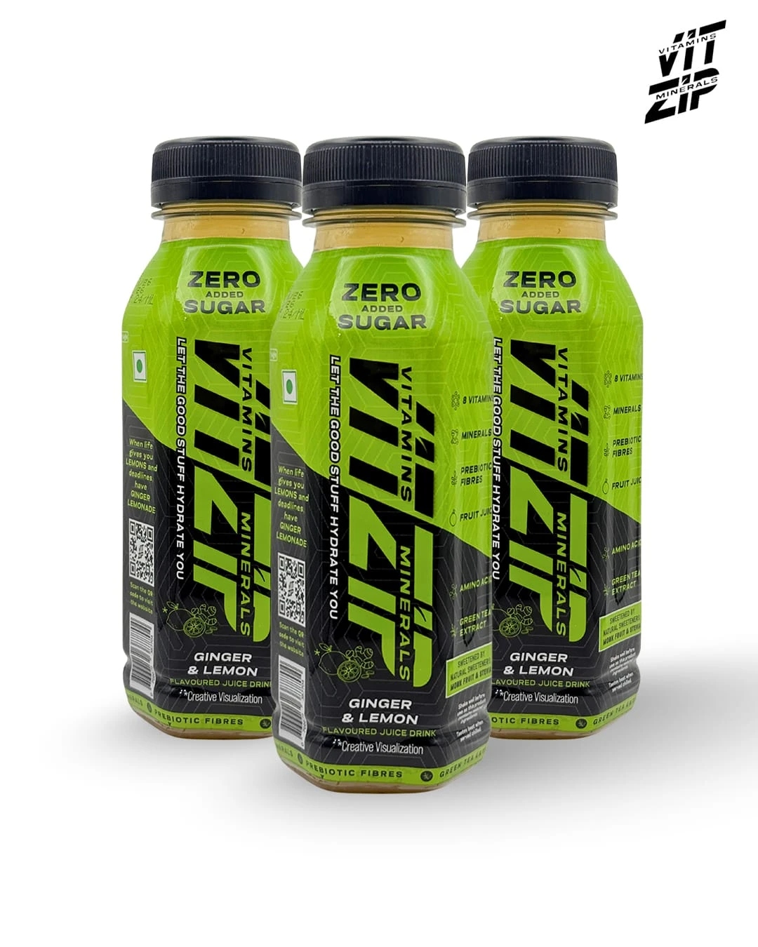 Vitziip Ginger & lemon Juice, 250ml | Rich in Antioxidants | Immunity Booster | Healthy Skin & Digestion | Herbal,Juice. pack of 3