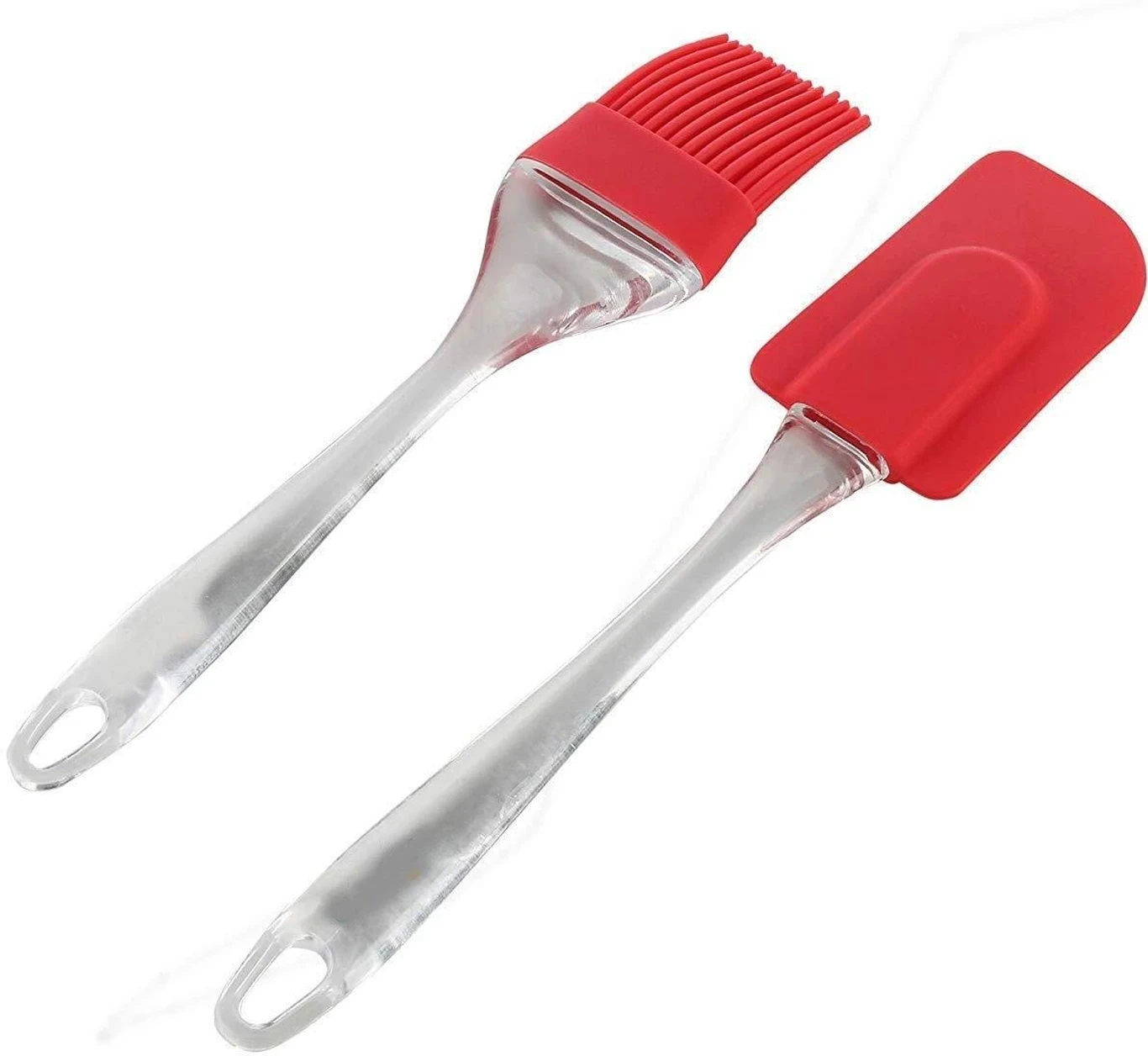 Msp Value Mart Silicone Heat Resistant Oil Brush and Spatula Set with Handle| Pastry Kitchen Tool Set (Pack of 2)