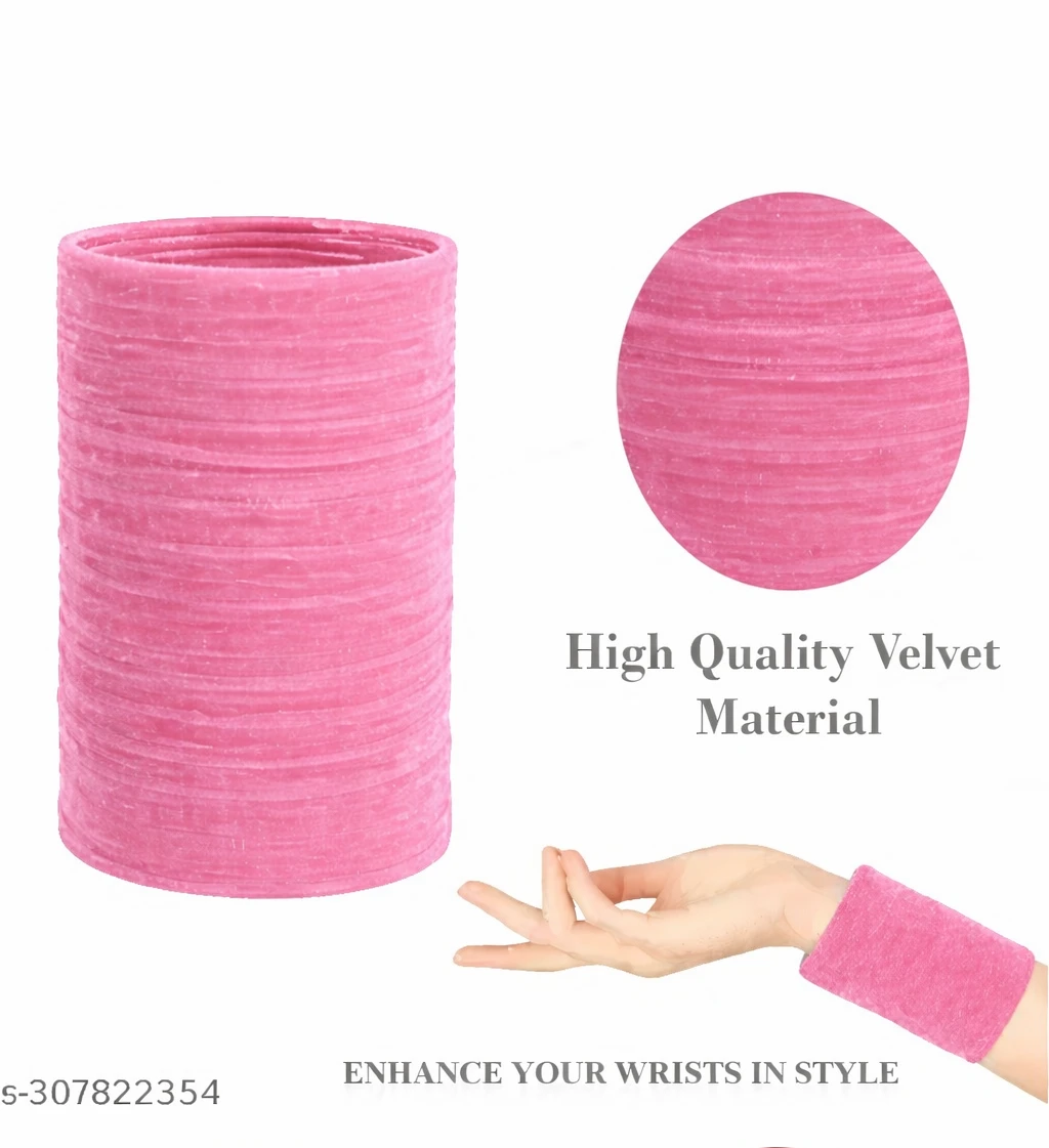 Pink Velvet Bangles