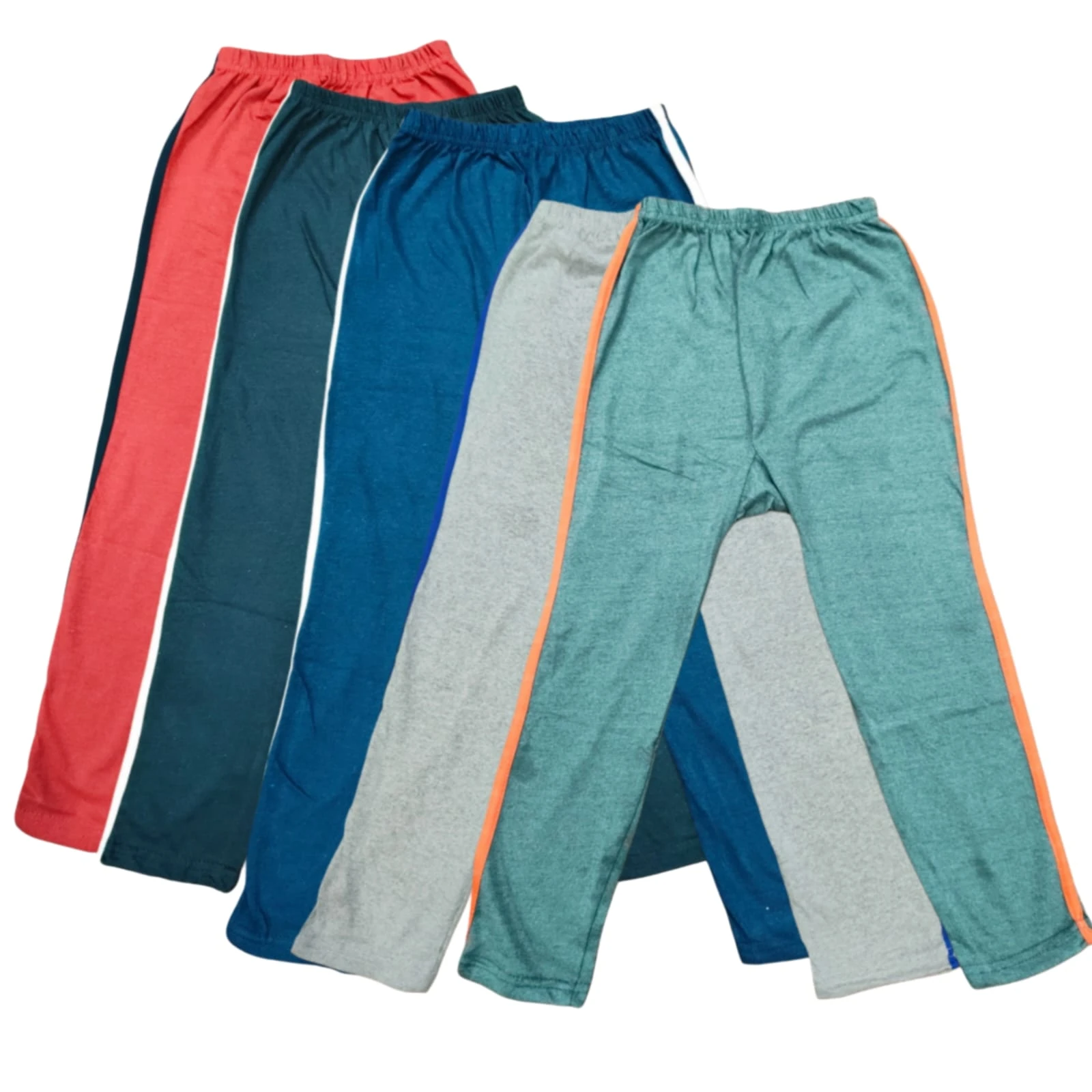 Kids Boys Cotton Track Pants Combo | Stylish Side Stripe Lower Set | Daily Wear Joggers Pack of 5 (Multicolor)