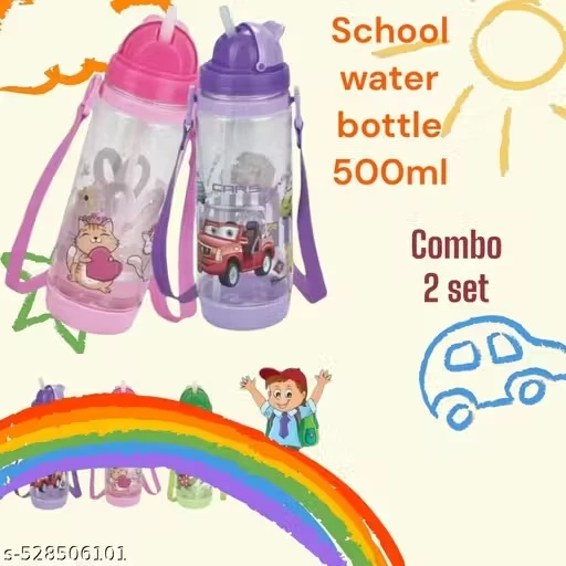 SET OF 2 PIS SCHOOL WATER BOTTLE 500 ML
