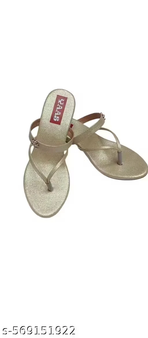 heels sandals golden color