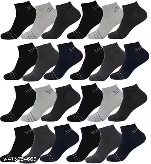 N N Socks 12 Pairs Rich Cotton Stylish Ankle Length Cotton Socks For Men’s & Women’s